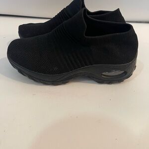 Women's Black Slip-On Sneakers